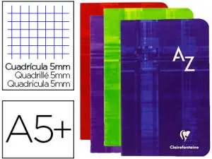 RÉPERTOIRE CLAIREFONTAINE PIQÛRE PAPIER VÉLIN VELOUTÉ COUVERTURE PELLICULÉE LAVABLE 170X220MM 96 PAGES 90G 5X5MM