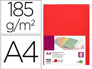 SOUS-CHEMISE LIDERPAPEL PAPIER CARTONNÉ 180G 310X230MM DOCUMENT A4 210X297MM COLORIS PASTEL ROUGE INTENSE