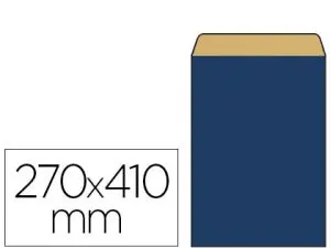 POCHETTE KRAFT VERGÉ 60G 240X90X410MM COLORIS BLEU