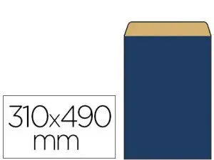 POCHETTE KRAFT VERGÉ 60G 310X80X490MM COLORIS BLEU