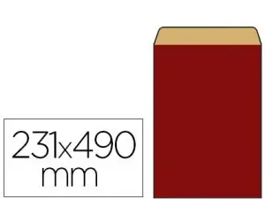 POCHETTE KRAFT VERGÉ 60G 310X80X490MM COLORIS ROUGE