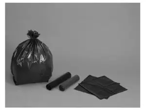 SAC POUBELLE POLYÉTHYLÈNE BASSE DENSITÉ RENFORCÉ 100L 50 MICRONS COLORIS NOIR PAQUET 20 UNITÉS