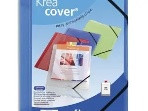 CHEMISE 3 RABATS EXACOMPTA KREA COVER A4 COUVERTURE PERSONNALISABLE PP TRANSPARENT COLORIS BLEU