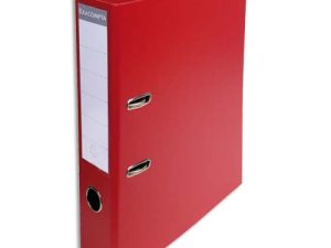 CLASSEUR LEVIER EXACOMPTA CARTON RECOUVERT PVC A4 32X29CM DOS 7CM ÉTIQUETTE PORTE-ÉTIQUETTE COLORIS ROUGE