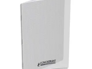 CAHIER PIQUÉ CONQUÉRANT CLASSIQUE COUVERTURE POLYPROPYLÈNE RIGIDE TRANSPARENTE A4 21X29,7CM 96 PAGES 90G 5X5MM INCOLORE