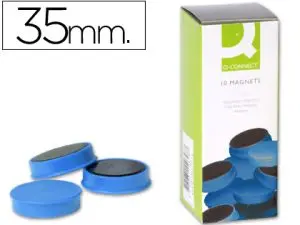 AIMANT Q-CONNECT DIAMÈTRE 35MM AFFICHAGE SIGNALISATION TOUTES SURFACES MÉTALLIQUES COLORIS BLEU BOÎTE 10 UNITÉS