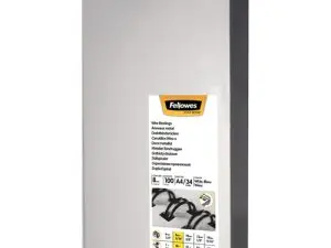 RELIURE MÉTALLIQUE FELLOWES RELIEUR PAS 3:1 34 BOUCLES A4 5/16 IN DIAMÈTRE 8MM COLORIS BLANC BOÎTE 100 UNITÉS
