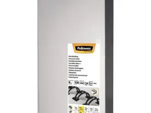 RELIURE MÉTALLIQUE FELLOWES RELIEUR PAS 3:1 34 BOUCLES A4 5/16 IN DIAMÈTRE 8MM COLORIS NOIR BOÎTE 100 UNITÉS