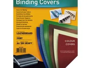 COUVERTURE FELLOWES GRAIN CUIR 250G FORMAT A4 COLORIS IVOIRE PAQUET 100 UNITÉS