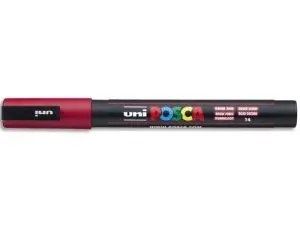 MARQUEUR POSCA PC3M BASE EAU POINTE CONIQUE FINE 0,9-1,3MM SANS ODEURS/ALCOOL/SOLVANT    TOUS SUPPORTS COLORIS ROUGE