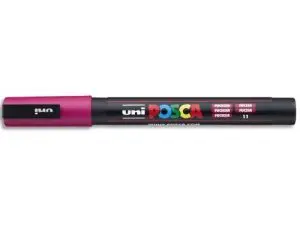 MARQUEUR POSCA PC3M BASE EAU POINTE CONIQUE FINE 0,9-1,3MM SANS ODEURS/ALCOOL/SOLVANT    TOUS SUPPORTS COLORIS ROSE