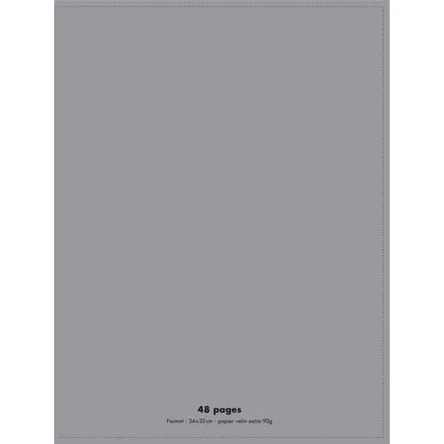 CAHIER AGRAFÉ CONQUÉRANT POLYPROPYLÈNE A4+ 24X32CM 48 PAGES SÉYÈS 90G COLORIS GRIS