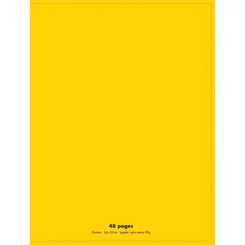 CAHIER PIQUÉ CONQUÉRANT CLASSIQUE COUVERTURE POLYPROPYLÈNE RIGIDE TRANSPARENTE A4+ 24X32CM 48 PAGES 90G SÉYÈS JAUNE
