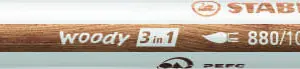 CRAYON COULEUR STABILO WOODY 3IN1 BOIS PEFC MULTI-USAGE    TOUTE SURFACE ARDOISE TABLEAU TOUT TYPE COLORIS BLANC