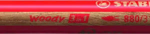 CRAYON COULEUR STABILO WOODY 3IN1 BOIS PEFC MULTI-USAGE    TOUTE SURFACE ARDOISE TABLEAU TOUT TYPE COLORIS VERMILLON