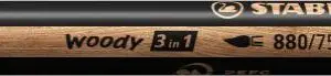 CRAYON COULEUR STABILO WOODY 3IN1 BOIS PEFC MULTI-USAGE    TOUTE SURFACE ARDOISE TABLEAU TOUT TYPE COLORIS NOIR