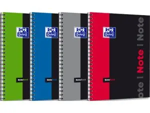 BLOC OXFORD NOTEBOOK RELIURE INTÉGRALE COUVERTURE CARTON EXTRA-RIGIDE A4+ 245X310MM 160 PAGES 90G 5X5MM 4 TROUS