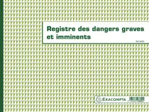 REGISTRE DANGERS GRAVES ET IMMINENTS PIQUÉ EXACOMPTA 240X320MM 20 PAGES