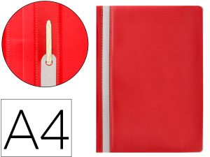 CHEMISE PRÉSENTATION Q-CONNECT À LAMELLES POLYPROPYLÈNE 18/100E DOCUMENT PERFORÉ A4 30F PORTE-ÉTIQUETTE COLORIS ROUGE