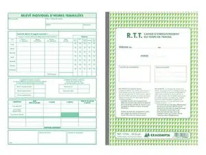 CAHIER AUTOCOPIANT EXACOMPTA ENREGISTREMENT TEMPS TRAVAIL A4 210X297MM 50 DUPLIS