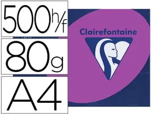PAPIER COULEUR CLAIREFONTAINE TROPHÉE MULTIFONCTION A4 80G/M2 COULEURS INTENSES VIOLINE PAQUET 500 FEUILLES