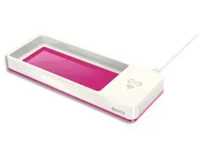 PLUMIER LEITZ WOW DUAL 105X32X271MM AVEC CHARGEUR INDUCTION POUR RECHARGE SMARTPHONE COLORIS ROSE