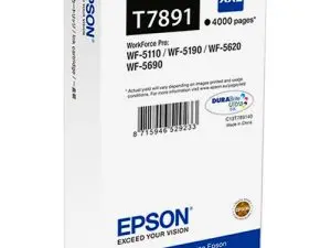 CARTOUCHE EPSON T7891 JET D'ENCRE C13T789140 POUR WORKFORCE WF 5620 5110 5190 5690 COULEUR NOIR 4000P