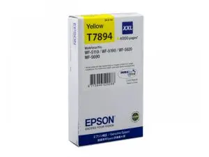 CARTOUCHE EPSON T7894 JET D'ENCRE C13T789440 POUR WORKFORCE WF 5620 5110 5190 5690 COULEUR JAUNE 4000P