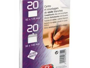 ENSEMBLE VISITE GPV SAINT LOUIS ENVELOPPE 90X140MM 112G CARTE VISITE 82X128MM 220G ÉTUI 20+20 UNITÉS