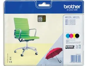 CARTOUCHE BROTHER JET D'ENCRE LC229XLVALBP PACK 4 COULEURS NOIR JAUNE CYAN MAGENTA 1200P