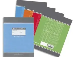 CAHIER BROUILLON PIQUÉ CONQUÉRANT SEPT COUVERTURE OFFSET TABLES DE CALCUL A5+ 17X22CM 96 PAGES 56G