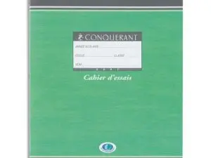 CAHIER BROUILLON PIQUÉ CONQUÉRANT SEPT COUVERTURE OFFSET TABLES DE CALCUL A5+ 17X22CM 48 PAGES 56G