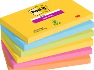 BLOC-NOTES POST-IT SUPER STICKY COULEUR CARNIVAL 127X76MM   90F REPOSITIONNABLE  ROSE O   RANGE JAUNE LOT 6 UNITÉS