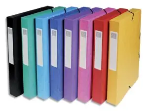 BOÎTE CLASSEMENT EXACOMPTA EXABOX CARTE LUSTRÉE 7/10E A4+ 25X33CM DOS 4CM COLORIS ASSORTIS LOT 8 UNITÉS
