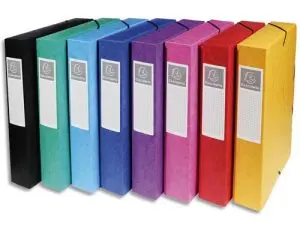 BOÎTE CLASSEMENT EXACOMPTA EXABOX CARTE LUSTRÉE 7/10E A4+ 25X33CM DOS 6CM COLORIS ASSORTIS LOT 8 UNITÉS