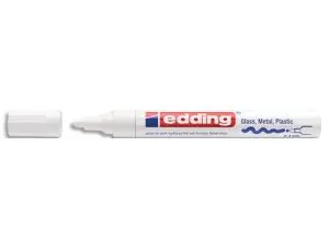 MARQUEUR EDDING PERMANENT PEINTURE E750 POINTE MOYENNE 2/4MM ENCRE LAQUÉE OPAQUE TOUS SUPPORTS RÉSISTANT CHALEUR BLANC