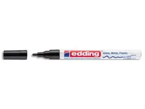 MARQUEUR EDDING PERMANENT PEINTURE E751 POINTE FINE 1/2MM ENCRE LAQUÉE OPAQUE TOUS SUPPORTS RÉSISTANT CHALEUR NOIR