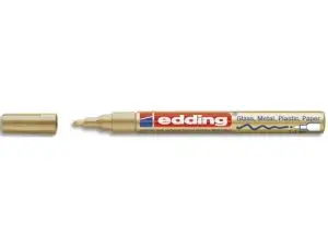 MARQUEUR EDDING PERMANENT PEINTURE E751 POINTE FINE 1/2MM ENCRE LAQUÉE OPAQUE TOUS SUPPORTS RÉSISTANT CHALEUR OR