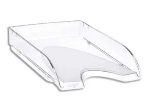 CORBEILLE À COURRIER CEP HAPPY POLYSTYRÈNE ANTICHOC A4 SUPERPOSABLE VERTICALE/ESCALIER 348X257X66MM COLORIS CRISTAL