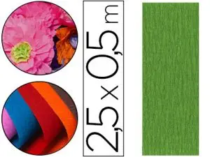 PAPIER CRÉPON CLAIREFONTAINE DENSITÉ CRÊPAGE 60% 40G/M2 50CMX2.5M UNICOLORE VERT MOUSSE