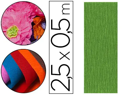 PAPIER CRÉPON CLAIREFONTAINE DENSITÉ CRÊPAGE 60% 40G/M2 50CMX2.5M UNICOLORE VERT MOUSSE