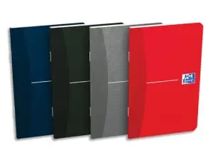 CARNET AGRAFÉ OXFORD ESSENTIALS COUVERTURE PELLICULÉE 9X14CM 96 PAGES 5X5MM COLORIS ASSORTIS