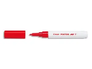 MARQUEUR PILOT PINTOR PEINTURE BASE D'EAU ULTRA-COUVRANTE MULTI SURFACE POINTE FINE RÉSISTANTE COLORIS ROUGE