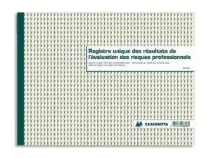 REGISTRE PIQUÉ EXACOMPTA RÉSULTATS ÉVALUATIONS RISQUES PROFESSIONNELS 320X240MM 60 PAGES