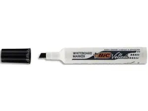 MARQUEUR BIC VELLEDA 1791 EFFAÇABLE POINTE BISEAUTÉE TRACÉ 2/5MM CORPS PLASTIQUE ENCRE CÉTONE NOIR