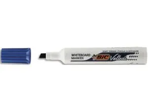 MARQUEUR BIC VELLEDA 1791 EFFAÇABLE POINTE BISEAUTÉE TRACÉ 2/5MM CORPS PLASTIQUE ENCRE CÉTONE BLEU