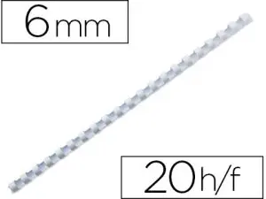 ANNEAU PLASTIQUE À RELIER FELLOWES DOS ROND CAPACITÉ 20F 6MM DIAMÈTRE 300MM LONGUEUR COLORIS BLANC BOÎTE 100 UNITÉS