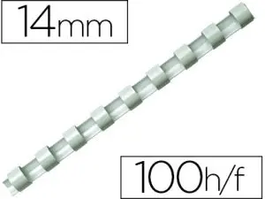 ANNEAU PLASTIQUE À RELIER FELLOWES DOS ROND CAPACITÉ 100F 14MM DIAMÈTRE 300MM LONGUEUR COLORIS BLANC BOÎTE 100 UNITÉS