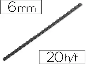 ANNEAU PLASTIQUE À RELIER FELLOWES DOS ROND CAPACITÉ 20F 6MM DIAMÈTRE 300MM LONGUEUR COLORIS NOIR BOÎTE 100 UNITÉS