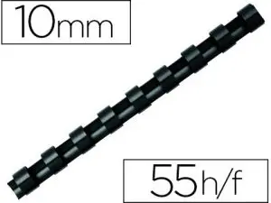 ANNEAU PLASTIQUE À RELIER FELLOWES DOS ROND CAPACITÉ 55F 10MM DIAMÈTRE 300MM LONGUEUR COLORIS NOIR BOÎTE 100 UNITÉS